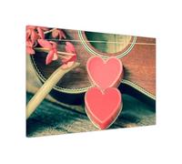 Heartbeats Of The Guitarist Music Canvas Wall Art - Instruments & Record Prints for Studio, Living Room, Office Large (102 x 76 cm - 40" x 30" inch)