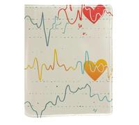Heartbeats Pattern Replaceable Book Cover, Reusable PU Leather Book Protector, Suitable for 148x210 mm Notebooks