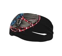 Heartbreak with The Colors of The American Flag Headbands Men Women Non Slip Wicking Sports Sweatband for Gym Basketball Yoga Hairbands