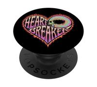 Heartbreaker - Flaming Heart Skull Art PopSockets Adhesive PopGrip