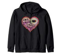 Heartbreaker - Flaming Heart Skull Art Zip Hoodie