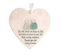 Hearted-Shaped Sea Glass Friendship Decor,Timeless Friendship Keepsake Christmas Decorations, Friendships Hearted-Shaped Ornament for Christmas Tree Decorations,Sea Glass Art Gift for Friends