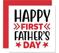 Heartfelt 1st Fathers Day Card for Daddy - First Fathers Day - Cute Card for Dad from Newborn Baby Son Daughter, 145mm Greeting Gift Gifts Dad Daddy Papa