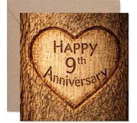 Heartfelt 9th Anniversary Card, Rustic Charm for a Special Milestone