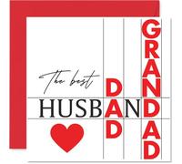 Heartfelt Anniversary Card for Husband - Celebrating Every Role You Play - Bold Text and Heart Motif, Father's Day - 145mm Square, Envelope Included