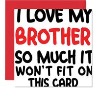Heartfelt Birthday Card for Brother - Big Love, Bigger Laughs - Bold Red and Black Text Card Bursting with Brotherly Affection - 145mm Square, Envelope Included