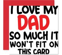 Heartfelt Birthday Card for Dad - Massive Love That Just Won't Fit - Bold Red and Black Text with Playful Message, Father's Day - 145mm Square, Envelope Included