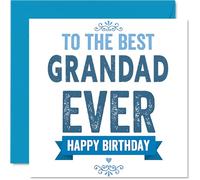 Heartfelt Birthday Card for Grandad - Brighten Grandad's Day - Bold Blue and White Family Design - Touching Message for a Special Birthday - 145mm Square, Envelope Included