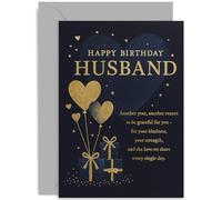 Heartfelt Birthday Card for Husband, 'Another Year, Another Reason' Gift, Sentimental Typography Design, For Him, Blank Inside with Envelope