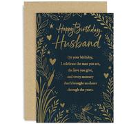 Heartfelt Birthday Card for Husband, 'Celebrating the Man You Are' Gift, Happiness Design, for Friend Colleague Family, Blank Inside with Envelope