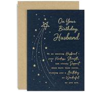 Heartfelt Birthday Card for Husband, Kindness & Strength Gift, Elegant Typography Design, for Partner Spouse, Blank Inside with Envelope