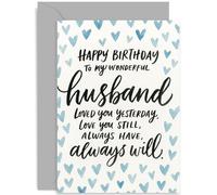 Heartfelt Birthday Card for Husband, Timeless Love Gift, Poetic Typography Happiness, for Friend Colleague Family, Blank Inside with Envelope
