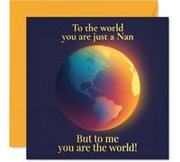 Heartfelt Birthday Card for Nan - You Mean the World - Vibrant Earth Illustration with Loving Sentiment, Mother's Day - 145mm Square, Envelope Included