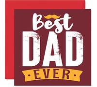 Heartfelt Fathers Day Cards for Dad - Best Dad Ever - Awesome Happy Birthday Card from Son Daughter, Father Gifts, 145mm Father's Day Greeting Cards Gift Daddy Papa