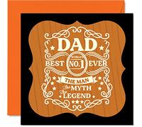Heartfelt Fathers Day Cards for Dad - The Man, The Myth, Legend - Birthday Card for Dad from Son Daughter, Father Gifts, 145mm Father's Day Greeting Cards Gift Daddy Papa