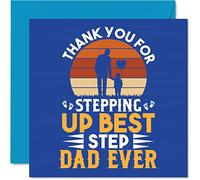 Heartfelt Birthday Cards for Step Dad - Best Step Dad Ever - Cute Happy Birthday Card for Stepdad from Son Daughter, 145mm Father's Day Greeting Cards Gift Daddy Papa