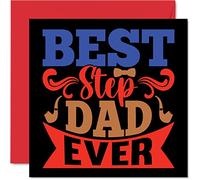 Heartfelt Birthday Cards for Step Dad - Best Step Dad Ever - Special Happy Birthday Card from Son Daughter, 145mm Father's Day Greeting Cards Gift Daddy Papa