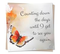 Heartfelt Butterfly Card for Friend or Loved One - Counting Down The Days Until I Get To See You Again - Card for Women, Friends, Family, Partner