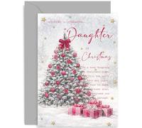 Heartfelt Christmas Card for Daughter, Happiness Gift, Holiday Greeting Card, for Child, Blank Inside with Envelope