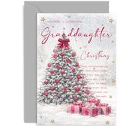 Heartfelt Christmas Card for Granddaughter, Happiness Gift, Holiday Greeting Card, for Her, Blank Inside with Envelope