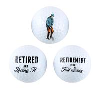 Heartfelt Collection Retirement Gift Golf Ball Gift Set with Vintage Golfing Artwork, 3 Pack, Full Swing