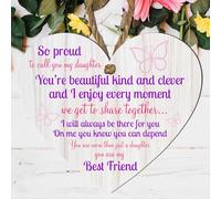 Heartfelt Daughter Gift - Beautiful Heart Plaque for Your Beloved Daughter - Sentimental Keepsake for Birthdays, Mother-Daughter Bond, and Special Occasions (Medium: 15 cm (H) × 13 cm (W))