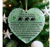 Heartfelt Elephant Sisterhood Keepsake, 2D Acrylic Sea Glass Effect Hanging Decoration, Friendship Elephant Circle Gift, Inspirational Friendship Gift for Sisters Friends Women