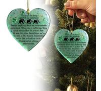 Heartfelt Elephant Sisterhood Keepsake | Christmas Heart Shaped Acrylic Sea Glass Effect Hanging Decoration | Inspirational Friendship Gift For Sisters Friends Women