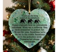Heartfelt Elephant Sisterhood Keepsake,Unique Friendship Heart Ceramic Ornaments,Timeless Friendship Gift Sisterhood Elephant Ornament,Inspirational F-riendship Gift for Sisters Friends Women