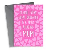 Heartfelt Fathers Day Card - From Daughter - Behind Every Great Daughter Is A Truly Amazing Mum