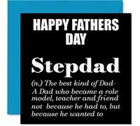 Heartfelt Fathers Day Cards for Step Dad - Definition - Cute Happy Fathers Day Card for Stepdad from Son Daughter, 145mm Father's Greeting Cards Gift Daddy Papa