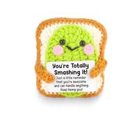 Heartfelt Gifting Funny Encouragement Gifts for Women, Coworkers, Friends - Cute Crochet Avocado Toast, Congratulations Gift for New Job Promotion, Emotion Positive Support Desk Decor