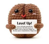 Heartfelt Gifting Level Up Gamer Gift for Men Women, Funny Promotion Present for Coworker, New Job Keepsake for Programmer, Achievement Unlocked Handmade Crochet Decor for Desk