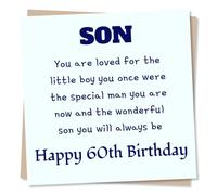 Heartfelt Happy 60th Birthday Card for Son - Blue, Sixty - You are Loved - for Him