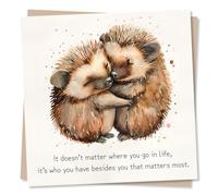 Heartfelt Hedgehog Anniversary Card, Birthday Card Or Thank You Card For Partner or Friend - It's Who You Have Besides You That Matters Most - Card For Husband, Wife, Boyfriend, Girlfriend