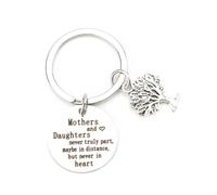 Heartfelt Metal Keychain Gift for Mothers and Daughters, Round Tag with 'mothers and Daughters' Inscription, Perfect for Birthdays, Mother's Day, Friendship, Travel and Inspirational Gifts for Women