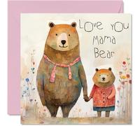 Heartfelt Mothers Day Cards for Mum - Mama Bear - Happy Birthday Card for Mum from Daughter Son, Birthday Gifts Mum, 145mm Mother's Day Greeting Cards Mama Mummy Mom