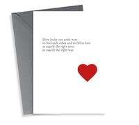 Heartfelt Poem Anniversary Card/Valentines Day Card - How Luck Our Souls Were To Find Each Other And To Fall In Love