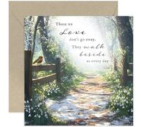 Heartfelt Sentimental Sympathy Greeting Cards - 'Those We Love Don't Go Away' Painted Robin Countryside Path Scene - Bereavement, Condolences, Sorry For Your Loss - For Men and Women