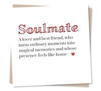 Heartfelt Soulmate Birthday or Anniversary Card - A Lover Whose Presence Feels Like Home - Lovely Birthday Card for Husband, Wife, Boyfriend, Girlfriend, Partner