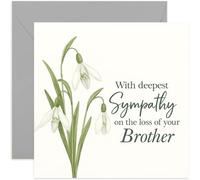 Heartfelt Sympathy Card for Loss of Brother, Gentle 'With Deepest Sympathy' Gift, Elegantly Designed, for Friend or Family, Blank Inside with Envelope