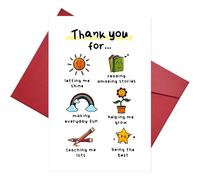 Heartfelt Thank You Card for Teachers - 'Thank You for Helping Me Grow' Teacher Appreciation, Farewell & Retirement Gift for Educators, Teaching Assistants, Nursery Staff -12.5x17.6cm