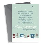 Heartfelt - Thank You - Mum and Dad - Parents - Traditional - Merry Christmas Card - Christmas Magic