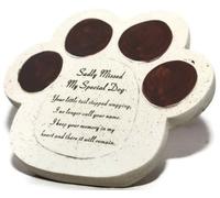 Heartfelt Tribute: Pet Memorial Ornament - Paw Print Memorial Plaque - Grave Pet Loss Sadly Missed Animal Plaque: (1, Woof Woof (My Special Dog))
