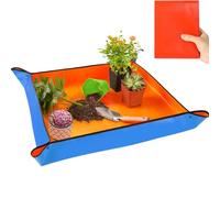 HeartfeltYIre Potting Repotting Mat for Indoor Large Thickened Foldable 39.5x39.5 in Plants Portable Waterproof Square Foot Gardening Grid Tray for Live Pots Transplanting and Soil Dirt Control Mix