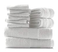 Hearth & Harbor 100% Ring Spun Cotton Bath Towels for bathroom - Luxury Bathroom Towels - Soft & Highly Absorbent Bath Towels Set, 10 Piece Set (2 Bath Towels, 2 Hand Towels, 6 Washcloths) - White