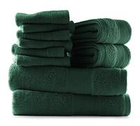 Hearth & Harbor 100% Ring Spun Cotton Bath Towels for bathroom - Luxury Bathroom Towels - Soft & Highly Absorbent Bath Towels Set, 10 Piece Set (2 Bath Towels, 2 Hand Towels, 6 Washcloths) - Green