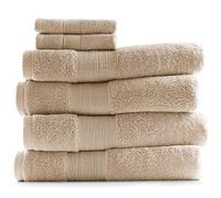Hearth & Harbor 100% Ring Spun Cotton Bath Towels for bathroom - Luxury Bathroom Towels - Ultra Soft & Highly Absorbent Bath Towels Set, 6 Piece Set (4 Bath Towels, 2 Washcloths) - Cream