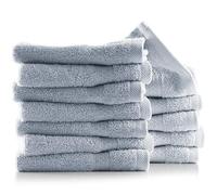Hearth & Harbor 100% Ring Spun Cotton Washcloths 12 Pack - Washcloth for body and face, High Absorbent and Soft 33x33 cm Body Wash Cloth, Quick Dry - Black Washcloths