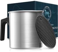 Hearth & Harbor Aluminum Wax Melting & Pouring Pot with Dripless Heat-Resisting Handle & Pouring Spout
